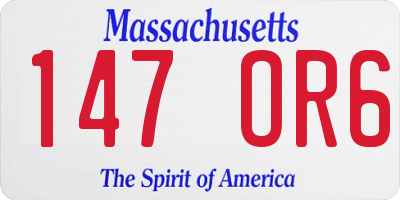 MA license plate 147OR6