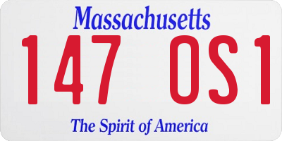 MA license plate 147OS1