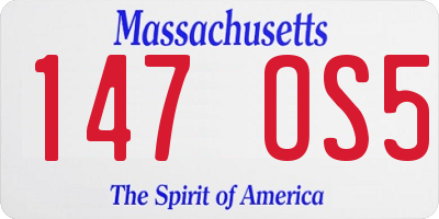 MA license plate 147OS5