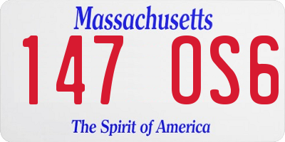 MA license plate 147OS6
