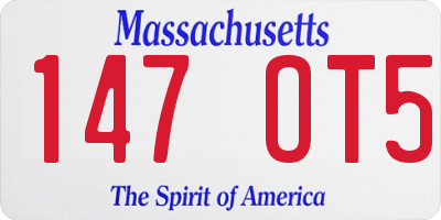 MA license plate 147OT5