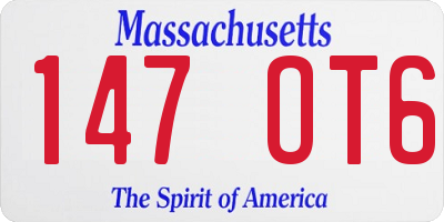 MA license plate 147OT6