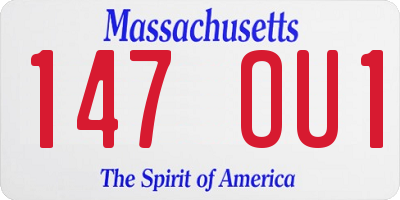 MA license plate 147OU1