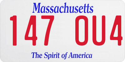 MA license plate 147OU4