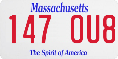 MA license plate 147OU8