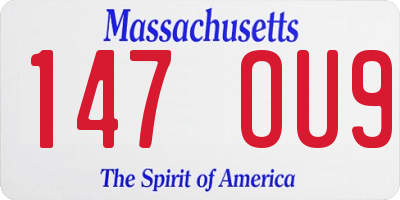 MA license plate 147OU9