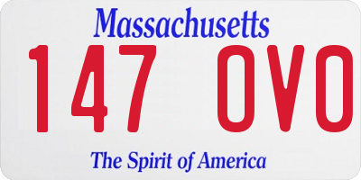 MA license plate 147OV0