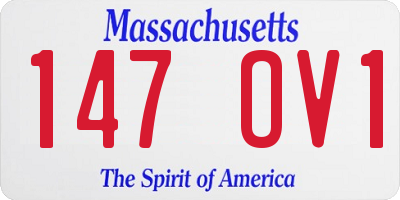 MA license plate 147OV1