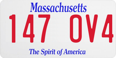 MA license plate 147OV4