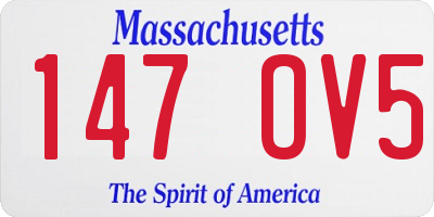 MA license plate 147OV5