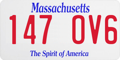 MA license plate 147OV6