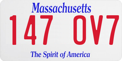 MA license plate 147OV7