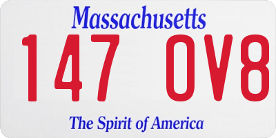 MA license plate 147OV8