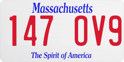 MA license plate 147OV9