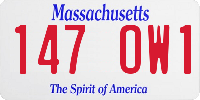 MA license plate 147OW1