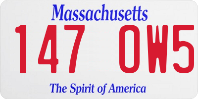 MA license plate 147OW5