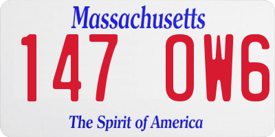 MA license plate 147OW6