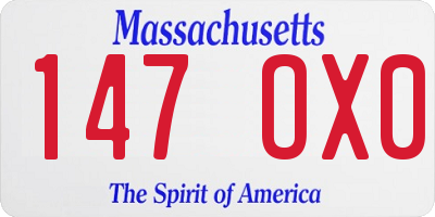 MA license plate 147OX0