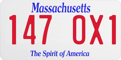 MA license plate 147OX1