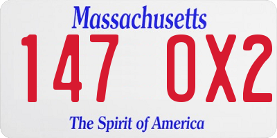 MA license plate 147OX2