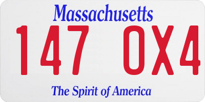 MA license plate 147OX4
