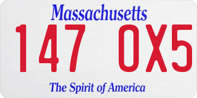 MA license plate 147OX5