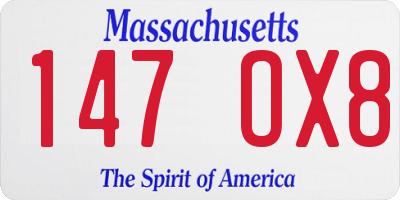 MA license plate 147OX8