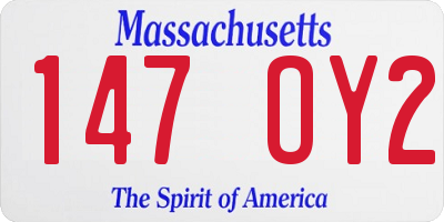 MA license plate 147OY2