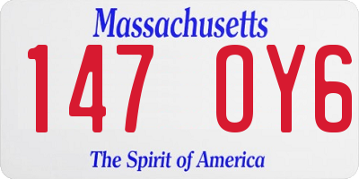 MA license plate 147OY6