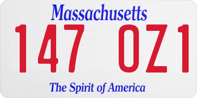 MA license plate 147OZ1