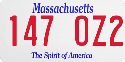MA license plate 147OZ2
