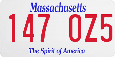 MA license plate 147OZ5