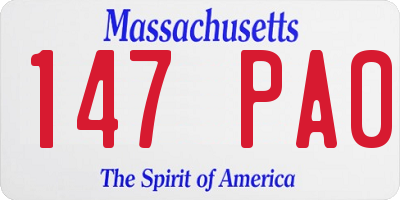 MA license plate 147PA0