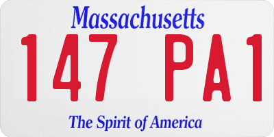 MA license plate 147PA1