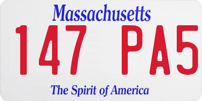 MA license plate 147PA5