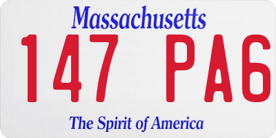 MA license plate 147PA6