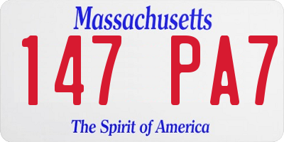 MA license plate 147PA7