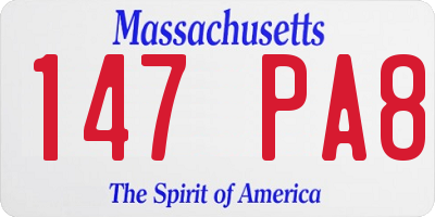 MA license plate 147PA8