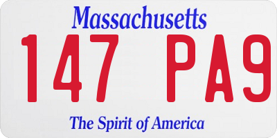 MA license plate 147PA9