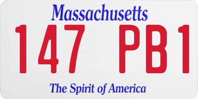MA license plate 147PB1
