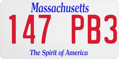 MA license plate 147PB3