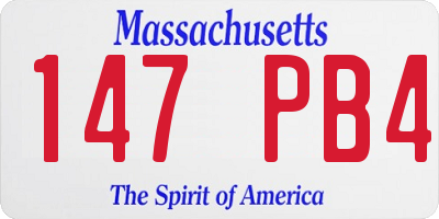 MA license plate 147PB4