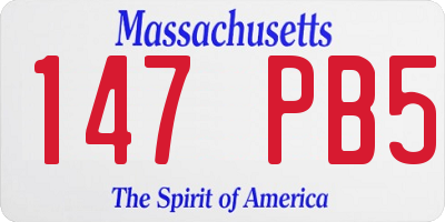 MA license plate 147PB5