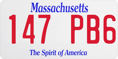MA license plate 147PB6