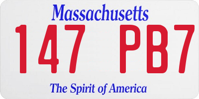 MA license plate 147PB7