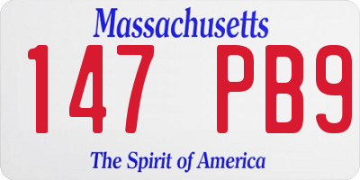 MA license plate 147PB9