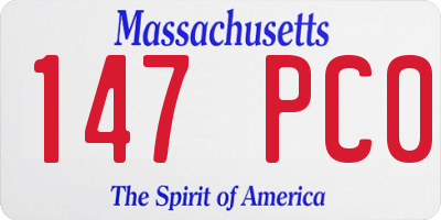 MA license plate 147PC0