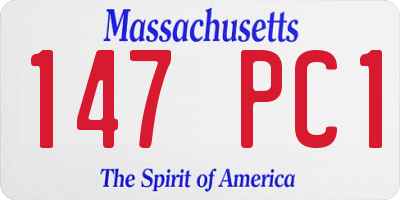 MA license plate 147PC1