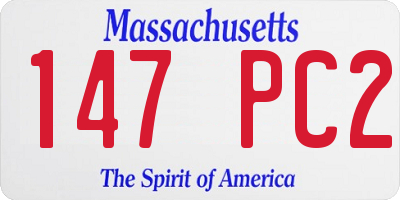 MA license plate 147PC2