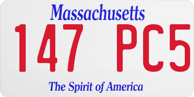 MA license plate 147PC5